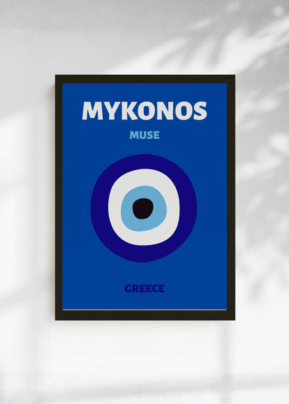 Cuadro Decorativo Travel, Mykonos, Grecia, Ojo Turco Azul