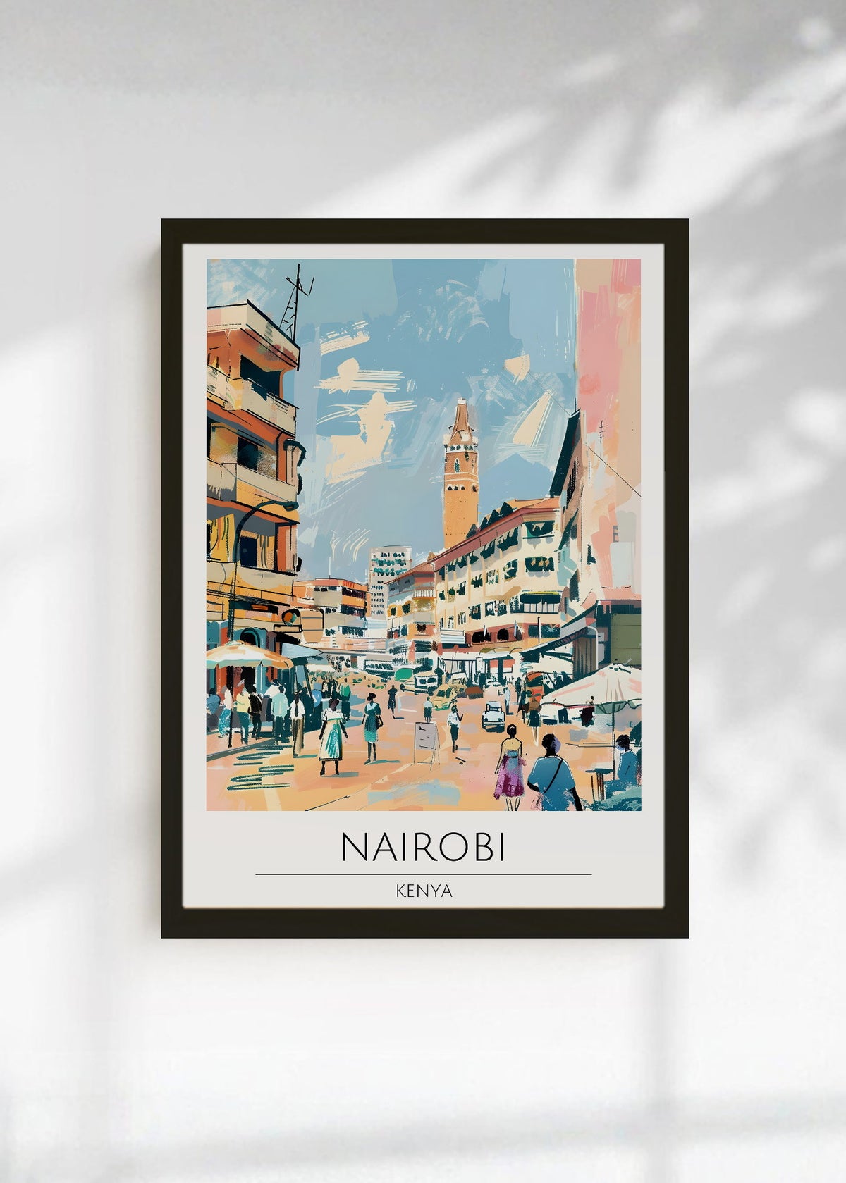 Cuadro Decorativo Travel, Nairobi, Kenia, Ilustración Ciudad