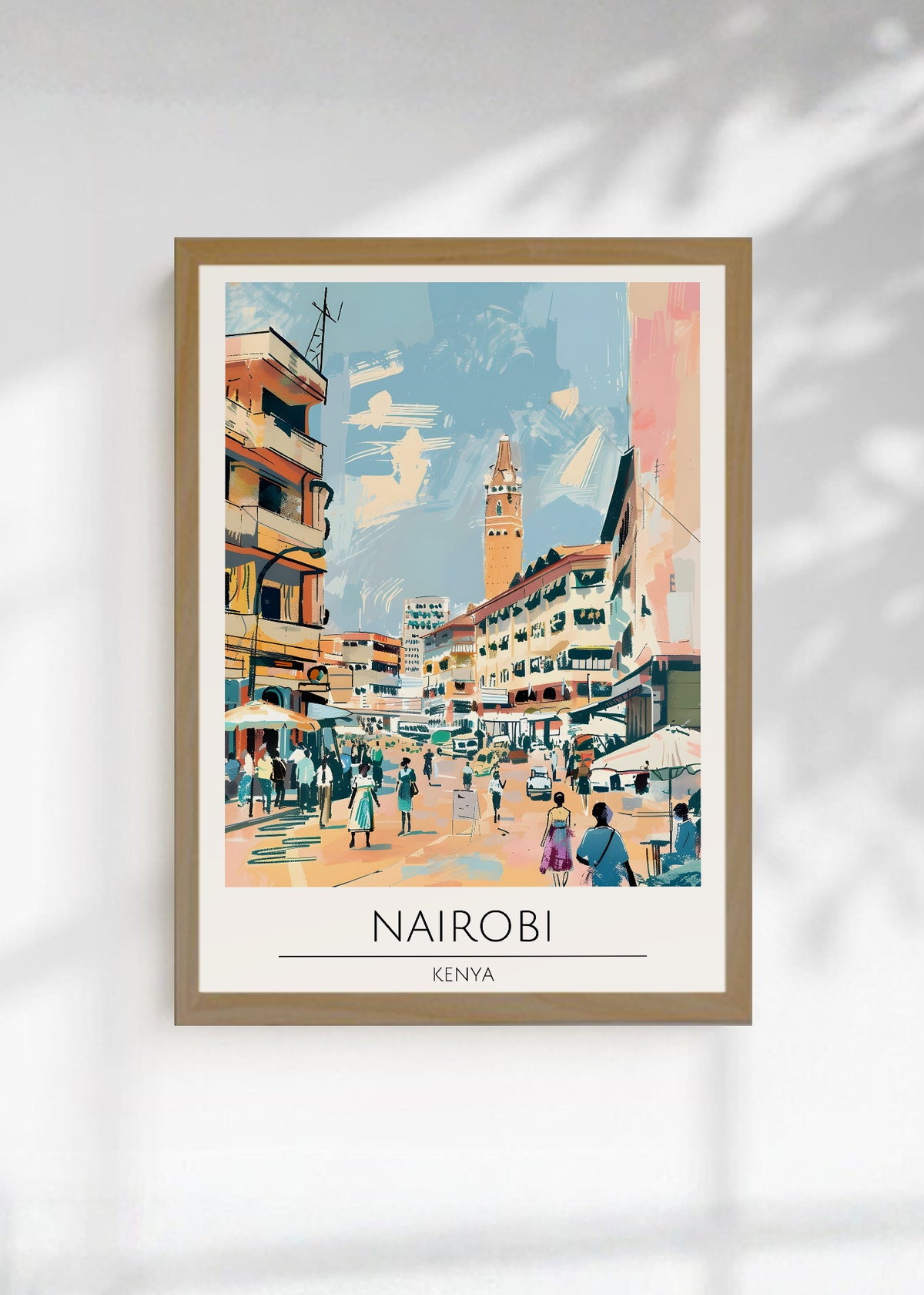 Cuadro Decorativo Travel, Nairobi, Kenia, Ilustración Ciudad