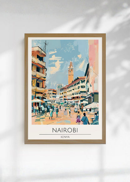 Cuadro Decorativo Travel, Nairobi, Kenia, Ilustración Ciudad