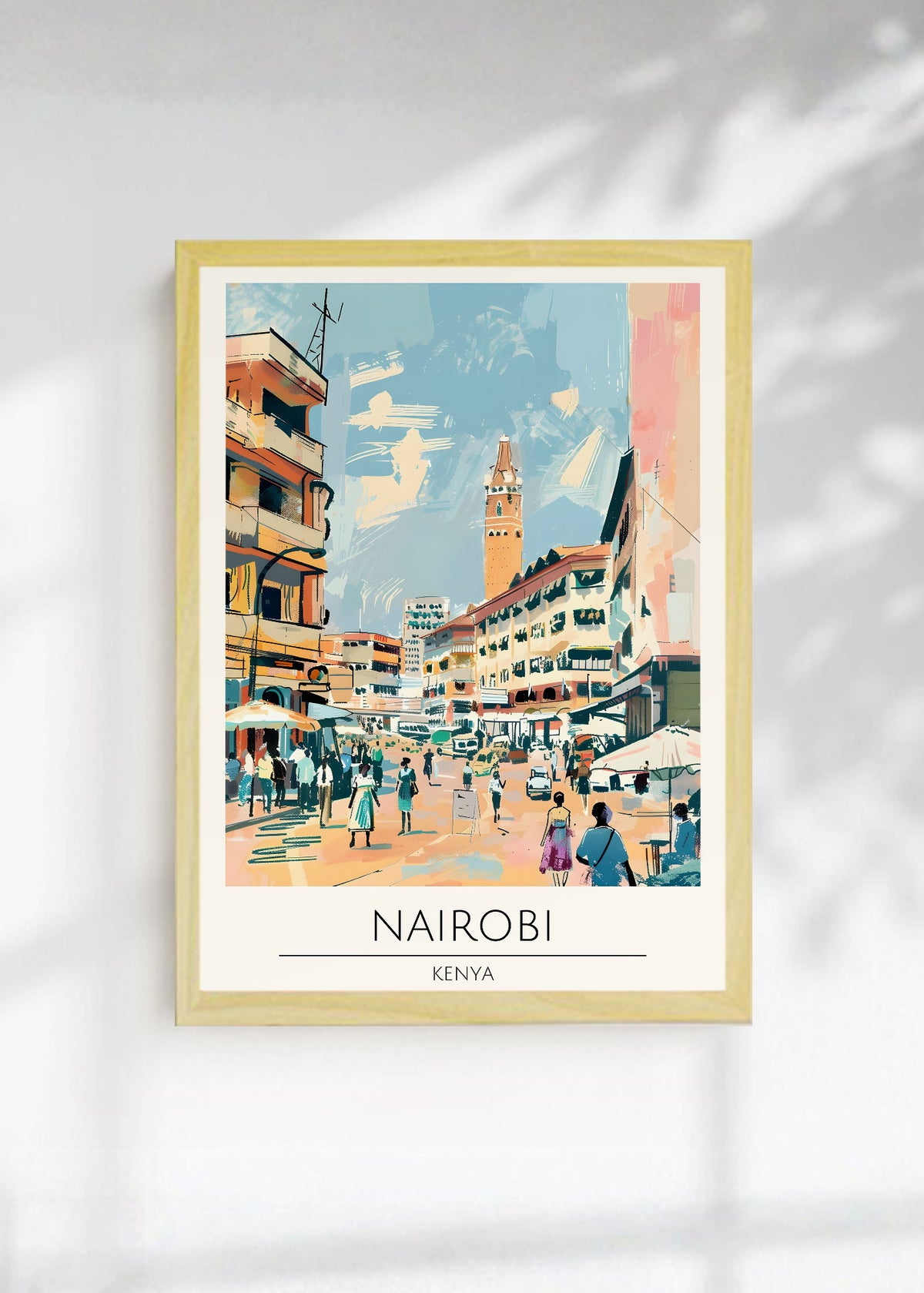 Cuadro Decorativo Travel, Nairobi, Kenia, Ilustración Ciudad