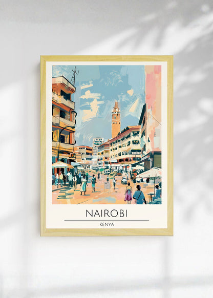 Cuadro Decorativo Travel, Nairobi, Kenia, Ilustración Ciudad