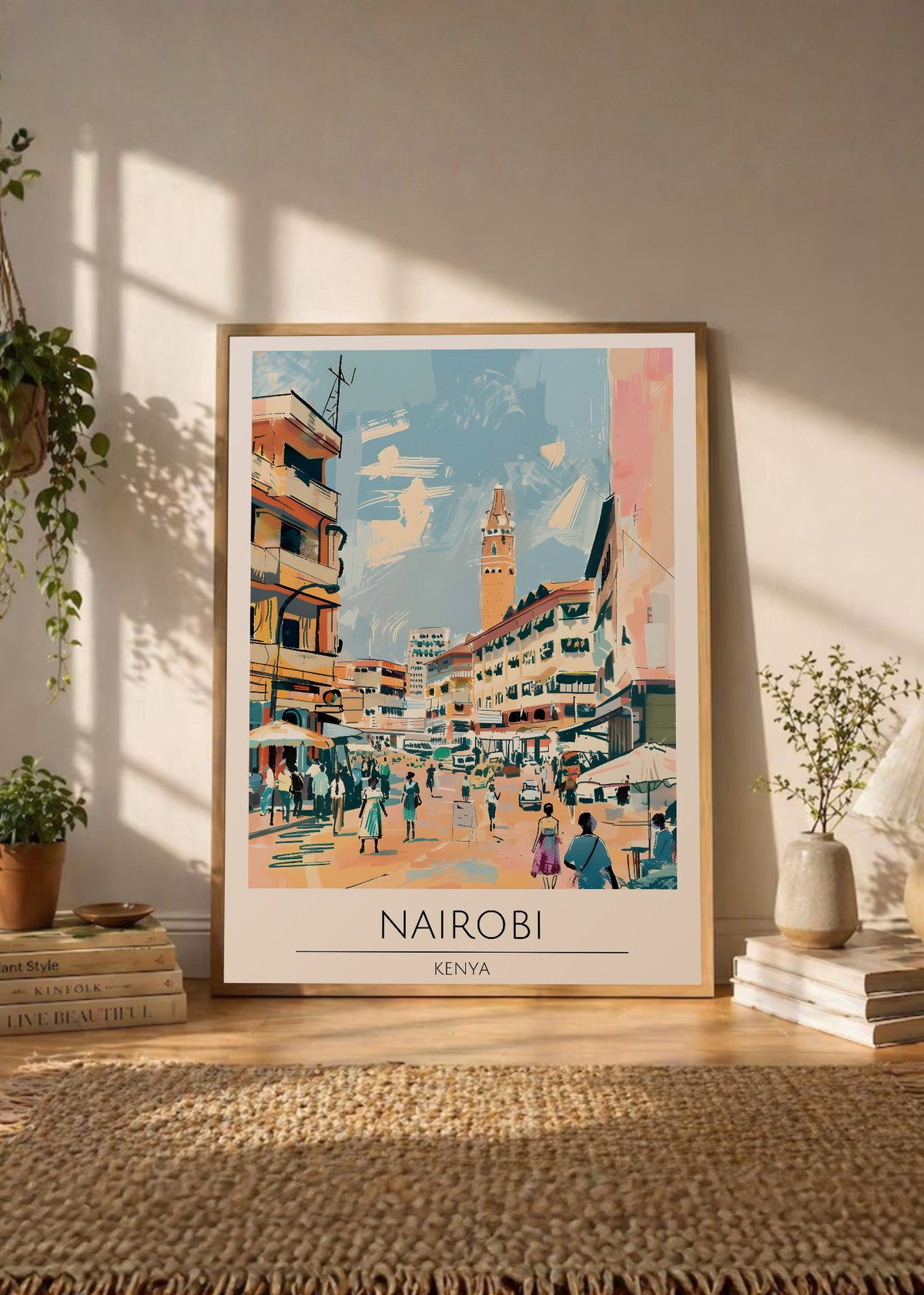 Cuadro Decorativo Travel, Nairobi, Kenia, Ilustración Ciudad