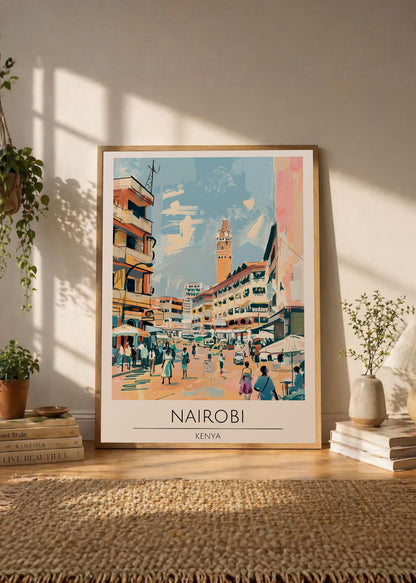 Cuadro Decorativo Travel, Nairobi, Kenia, Ilustración Ciudad