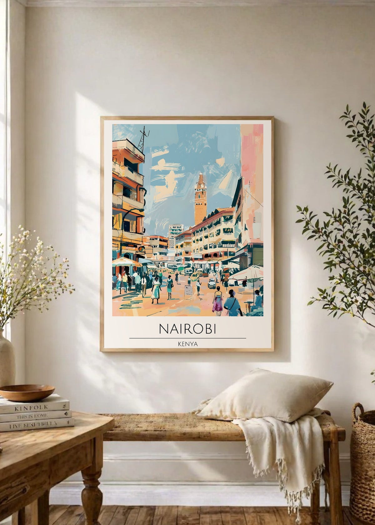 Cuadro Decorativo Travel, Nairobi, Kenia, Ilustración Ciudad