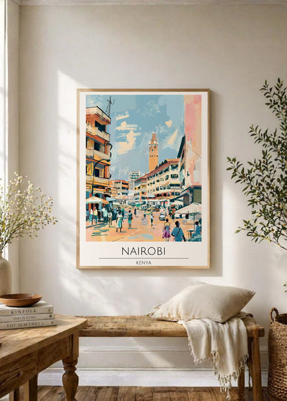 Cuadro Decorativo Travel, Nairobi, Kenia, Ilustración Ciudad