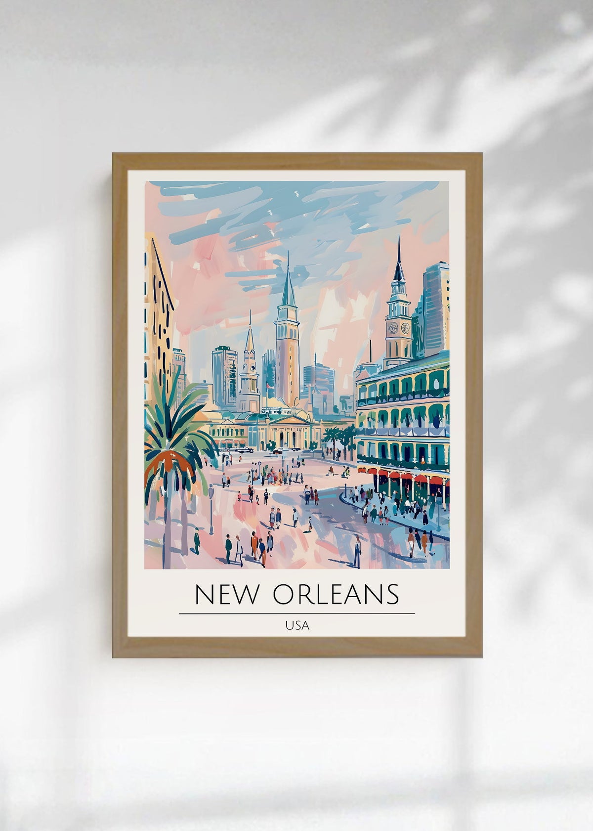 Cuadro Decorativo Travel, Nueva Orleans, USA, Ilustración Ciudad