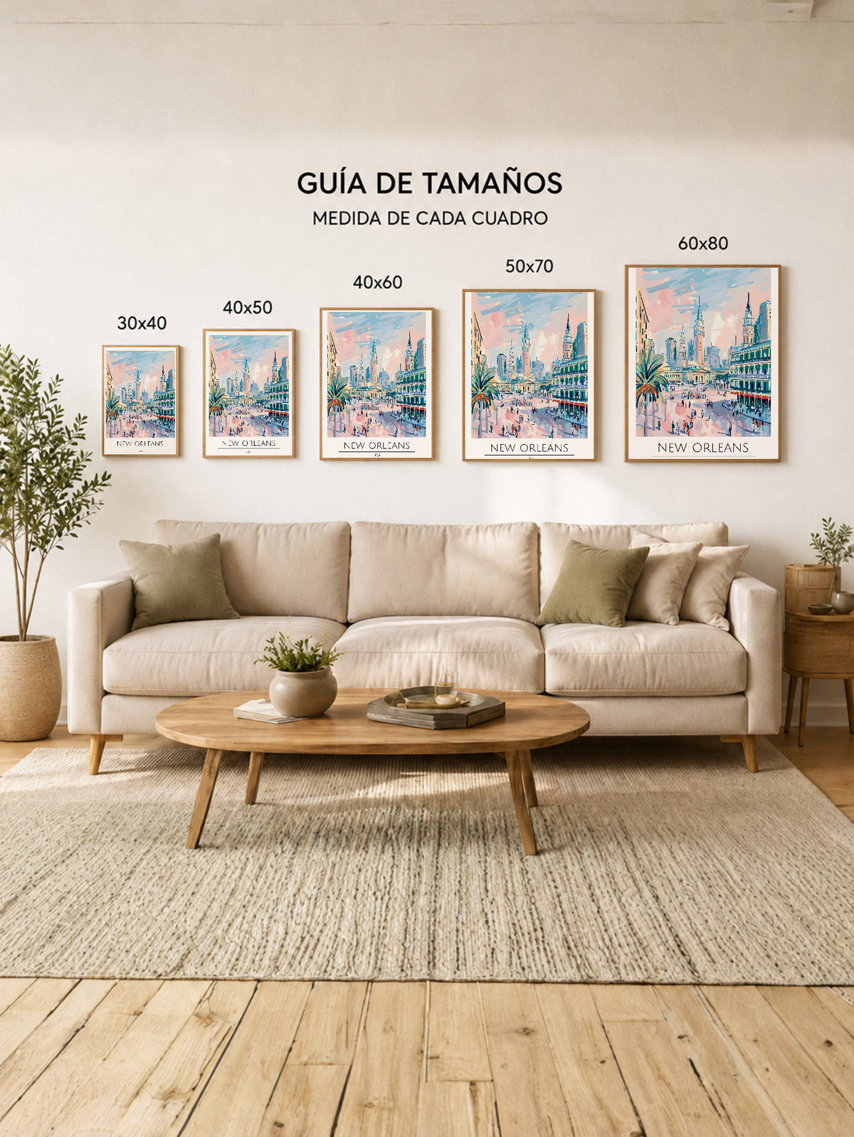 Cuadro Decorativo Travel, Nueva Orleans, USA, Ilustración Ciudad