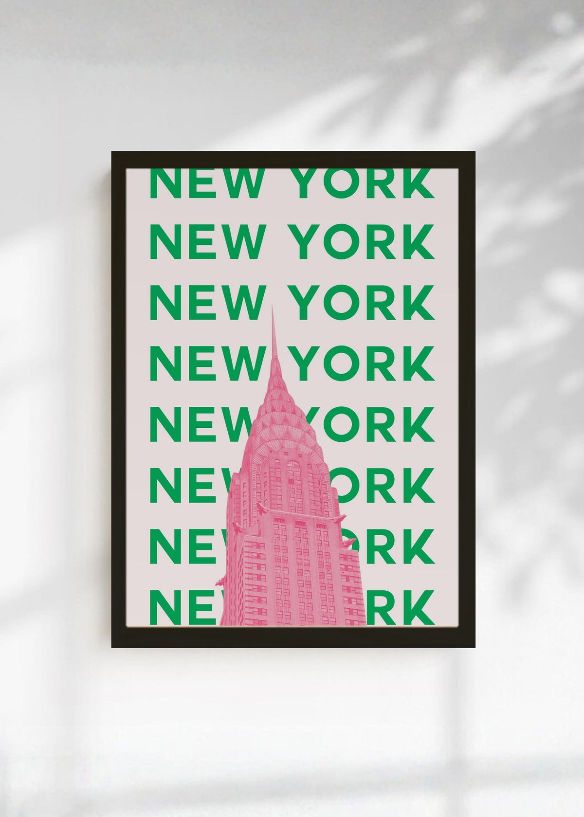 Cuadro Decorativo Travel, Nueva York Chrysler, USA, Verde Rosa