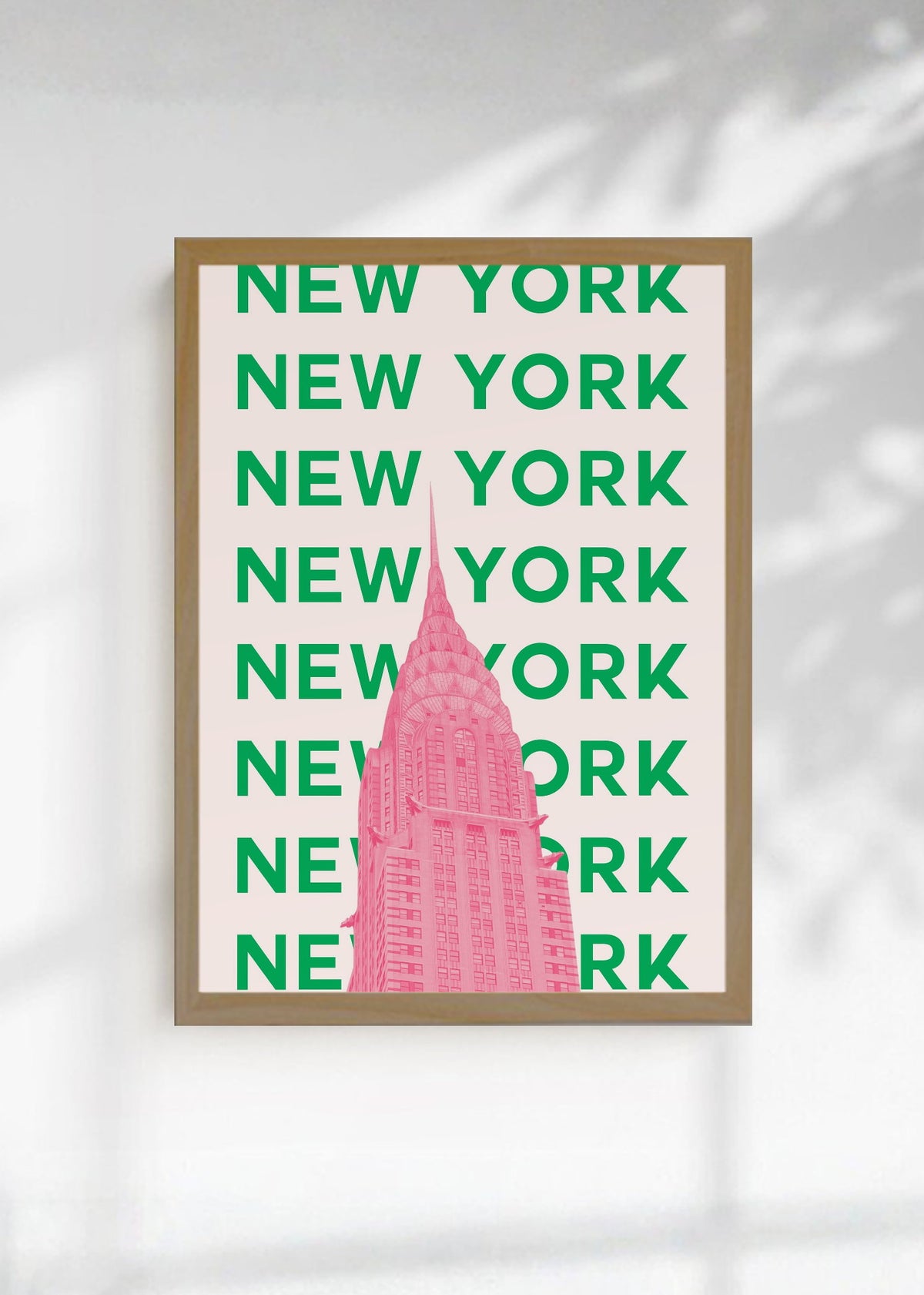 Cuadro Decorativo Travel, Nueva York Chrysler, USA, Verde Rosa