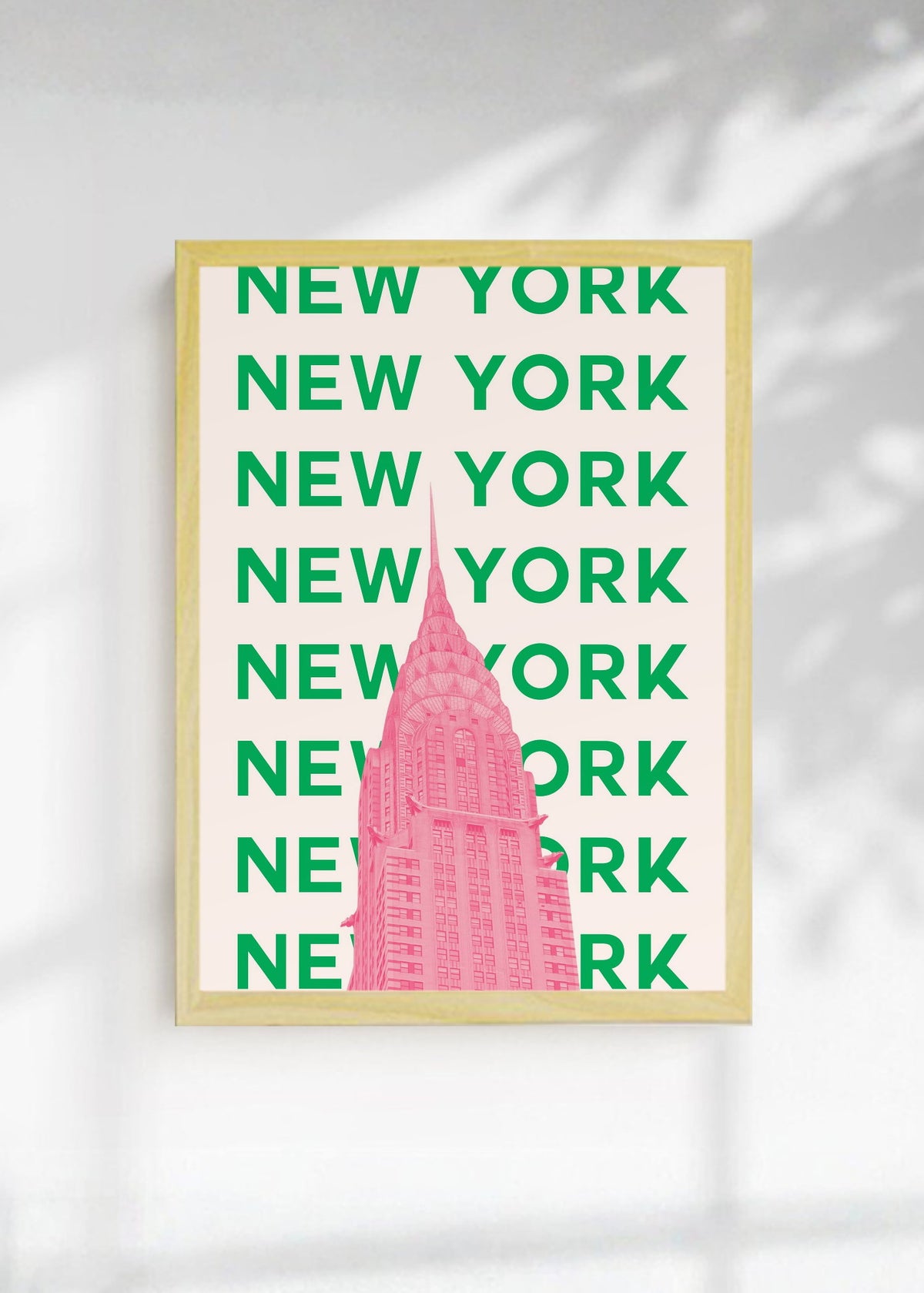 Cuadro Decorativo Travel, Nueva York Chrysler, USA, Verde Rosa