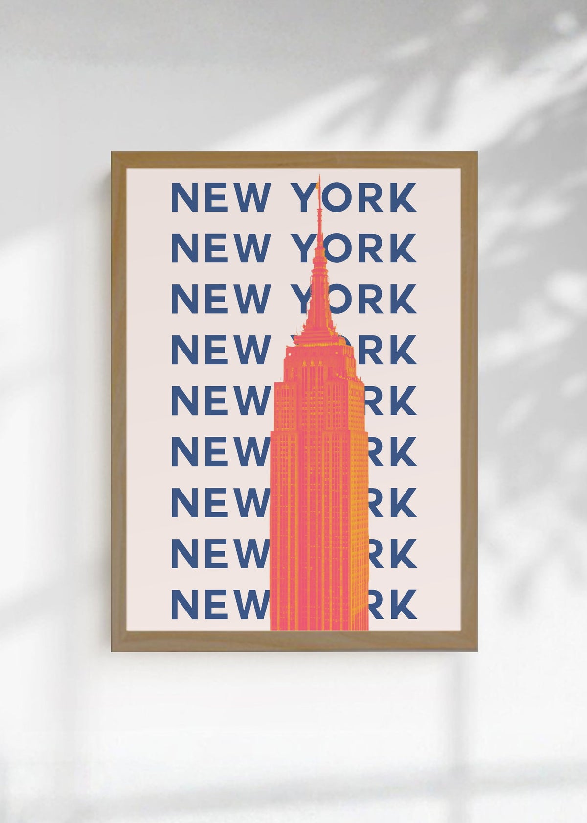 Cuadro Decorativo Travel, Nueva York Empire State, USA, Naranja