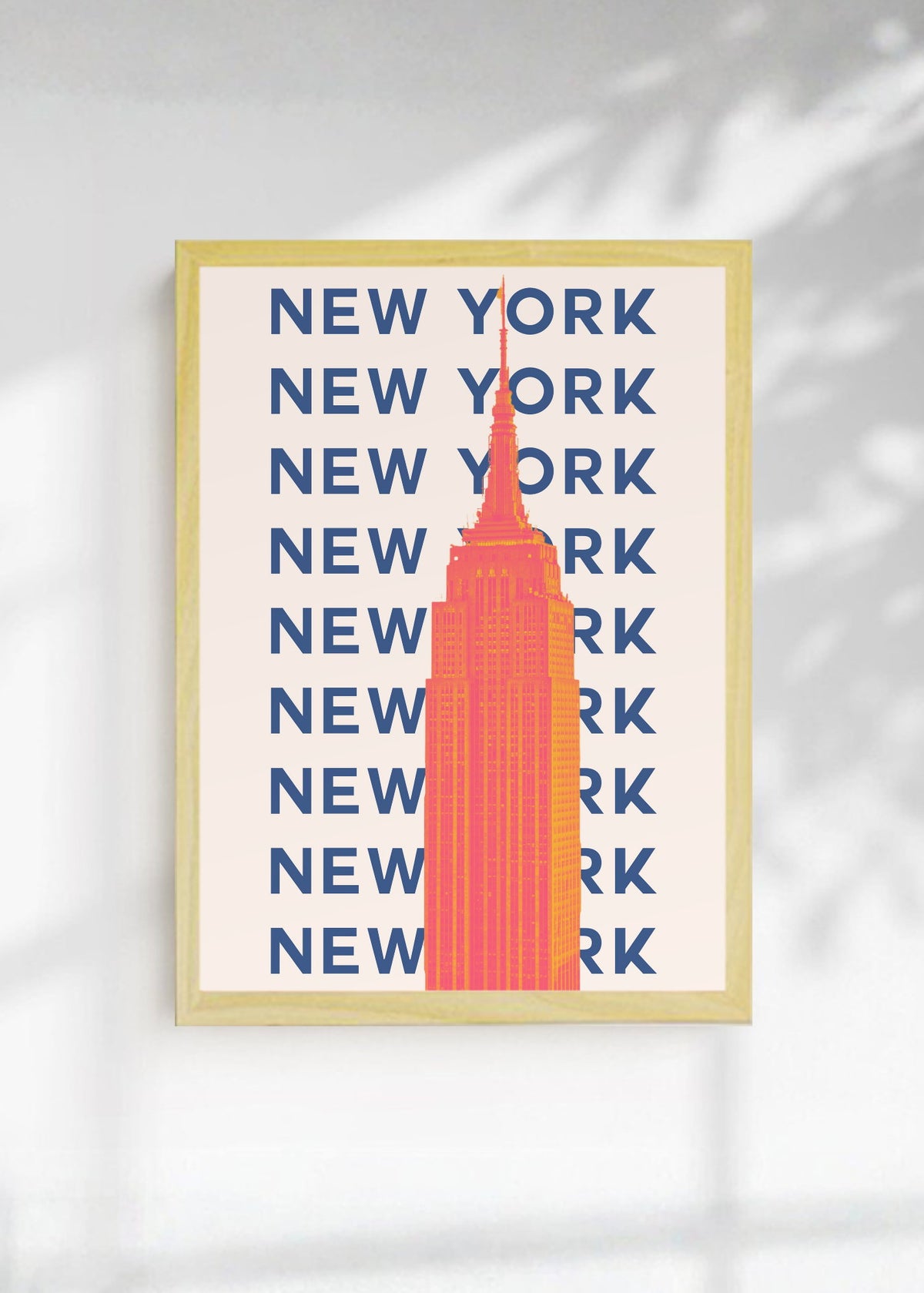 Cuadro Decorativo Travel, Nueva York Empire State, USA, Naranja
