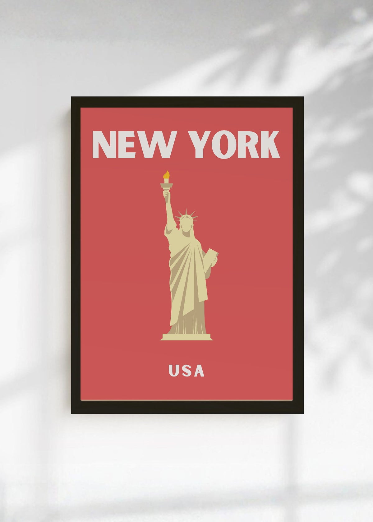 Cuadro Decorativo Travel, Nueva York Estatua Libertad, USA, Rojo