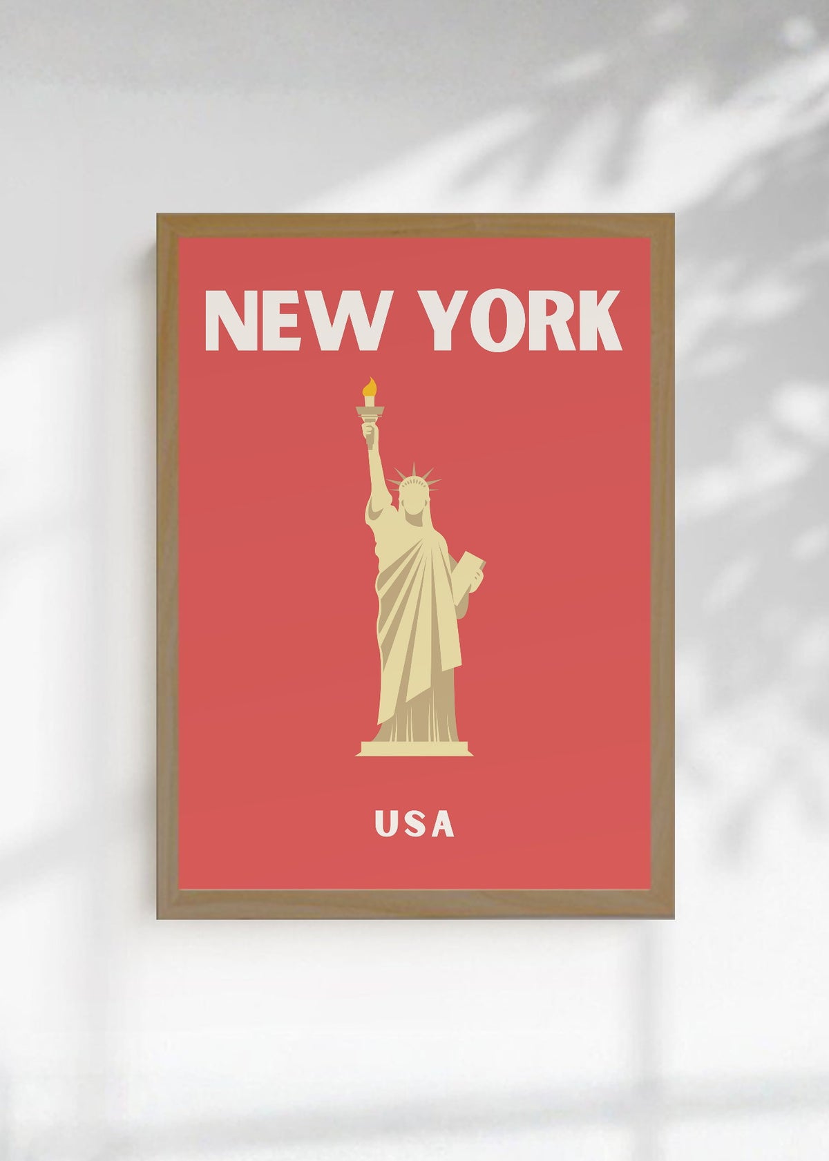 Cuadro Decorativo Travel, Nueva York Estatua Libertad, USA, Rojo