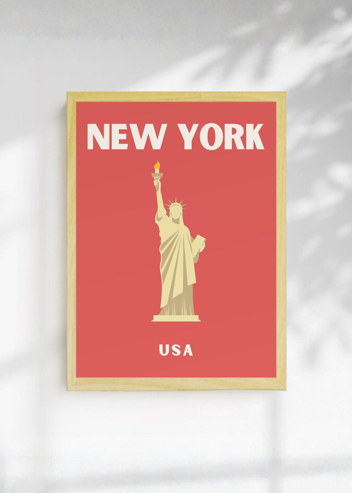 Cuadro Decorativo Travel, Nueva York Estatua Libertad, USA, Rojo