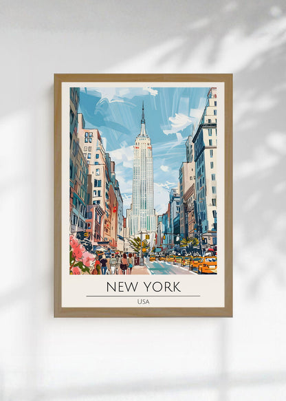 Cuadro Decorativo Travel, Nueva York, USA, Ilustración Flatiron