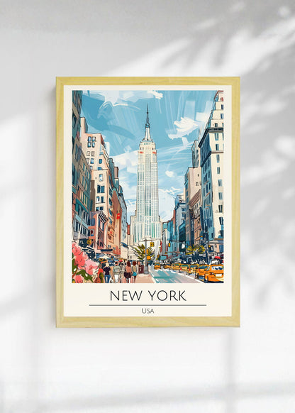 Cuadro Decorativo Travel, Nueva York, USA, Ilustración Flatiron