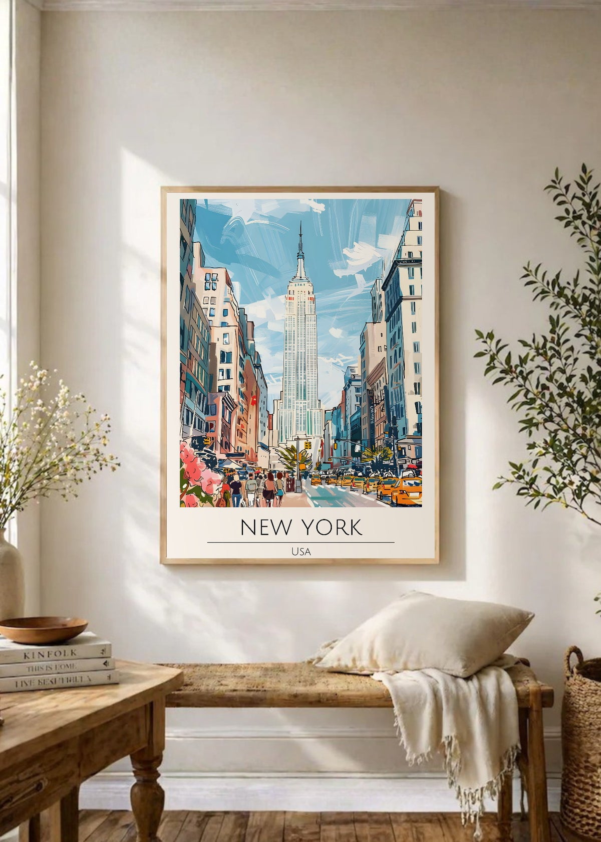 Cuadro Decorativo Travel, Nueva York, USA, Ilustración Flatiron