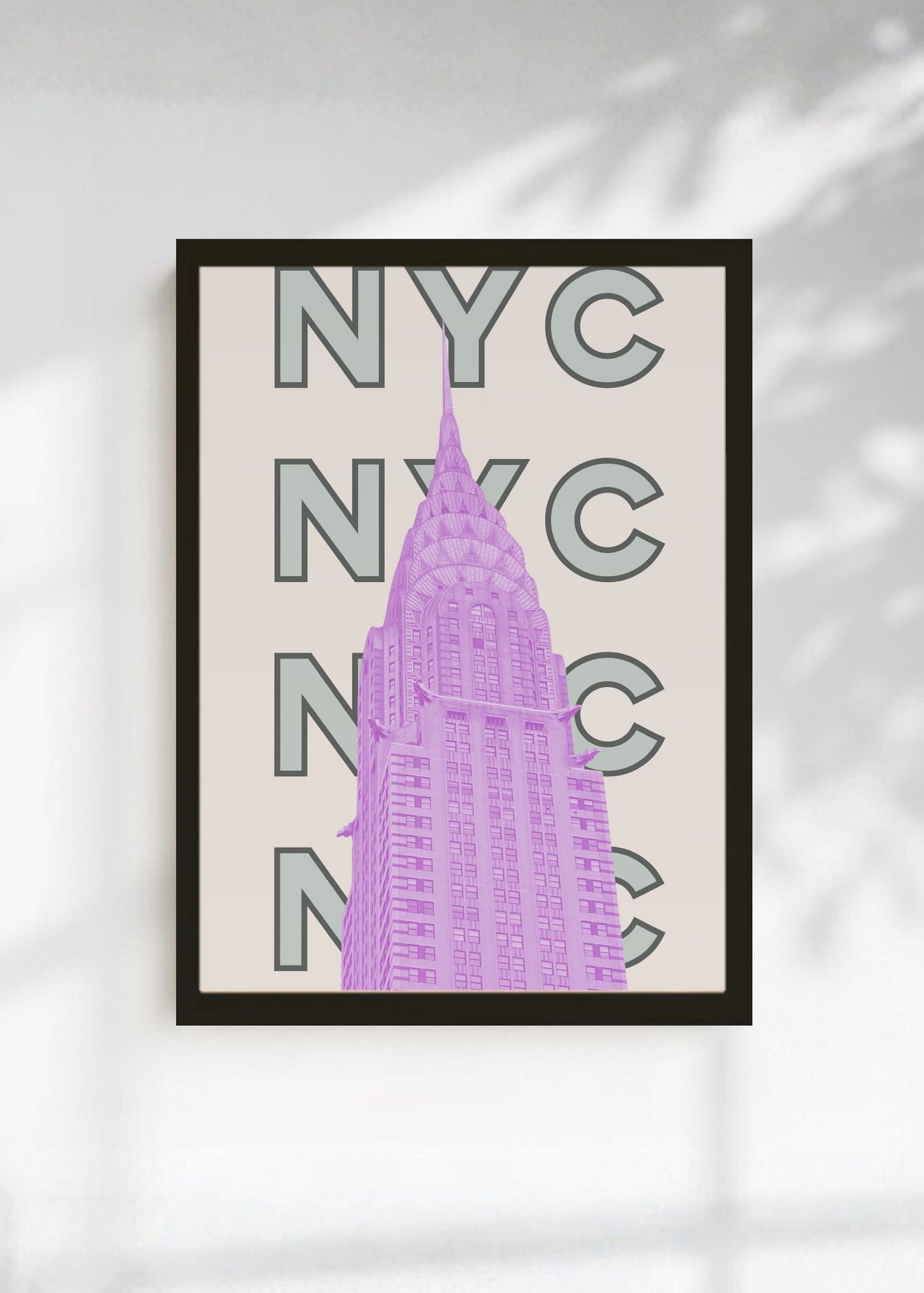 Cuadro Decorativo Travel, Chrysler, NYC USA, Gris Violeta