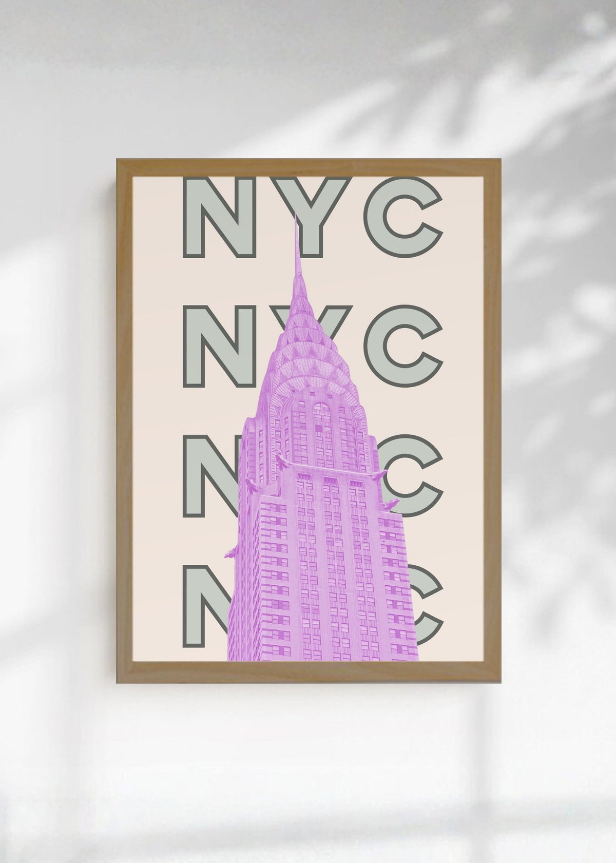 Cuadro Decorativo Travel, Chrysler, NYC USA, Gris Violeta