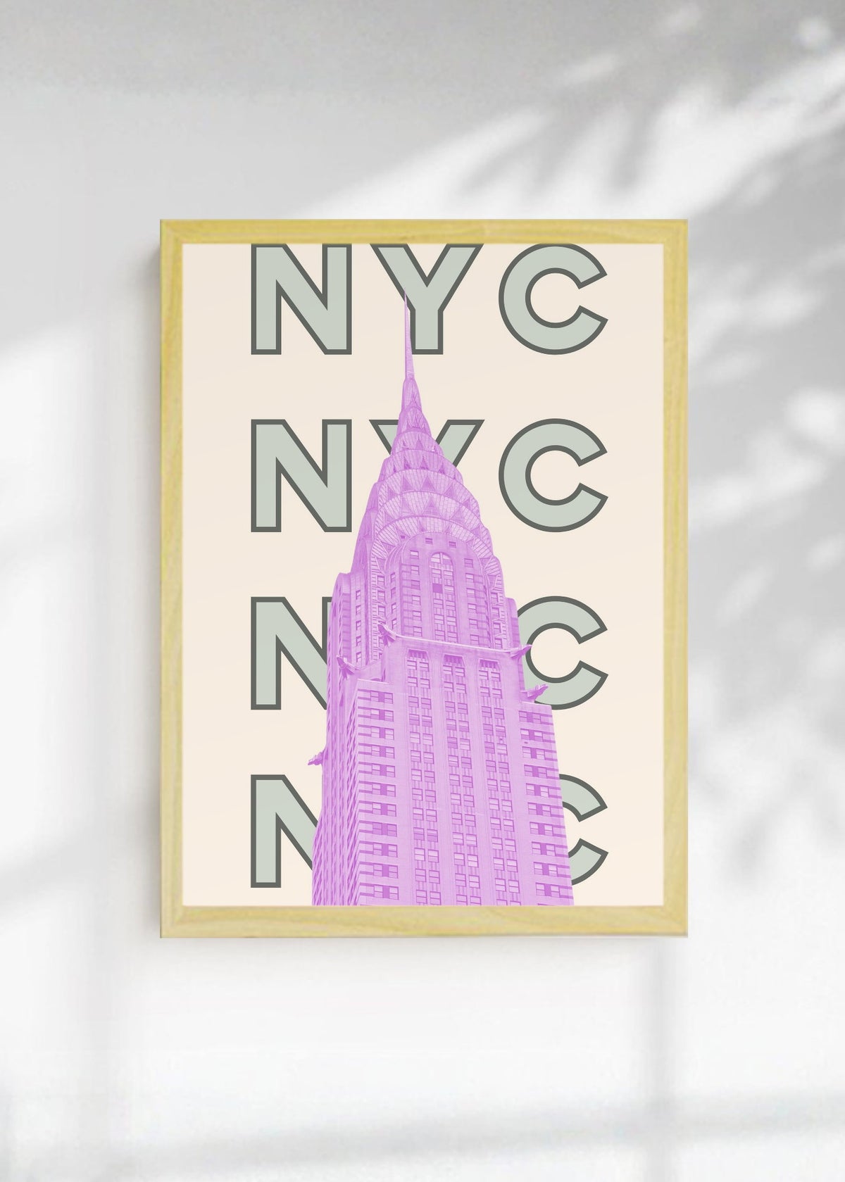 Cuadro Decorativo Travel, Chrysler, NYC USA, Gris Violeta