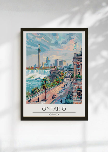 Cuadro Decorativo Travel, Ontario Canada, Ilustración Ciudad