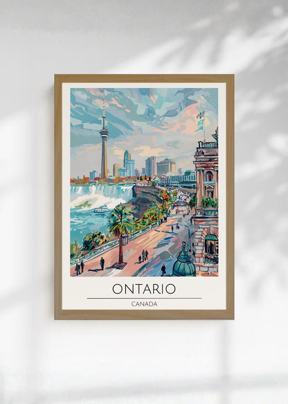 Cuadro Decorativo Travel, Ontario Canada, Ilustración Ciudad