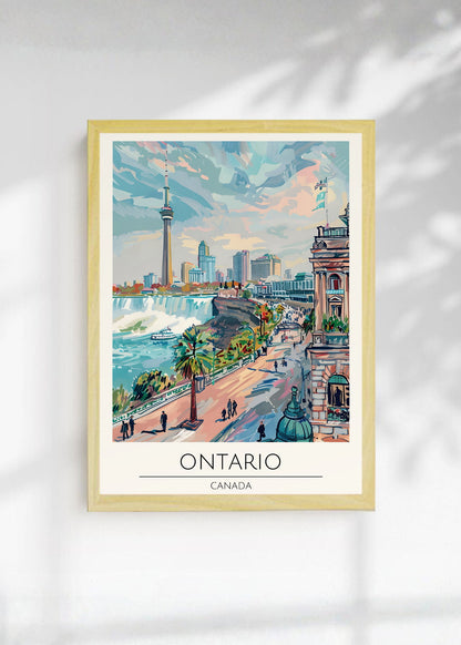 Cuadro Decorativo Travel, Ontario Canada, Ilustración Ciudad