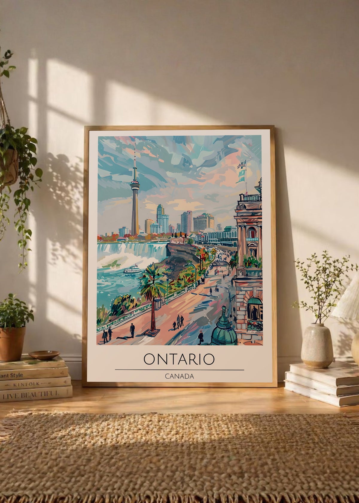 Cuadro Decorativo Travel, Ontario Canada, Ilustración Ciudad