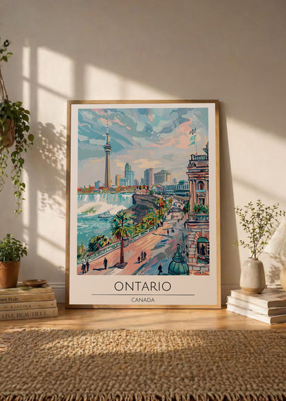 Cuadro Decorativo Travel, Ontario Canada, Ilustración Ciudad