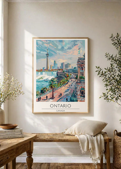 Cuadro Decorativo Travel, Ontario Canada, Ilustración Ciudad