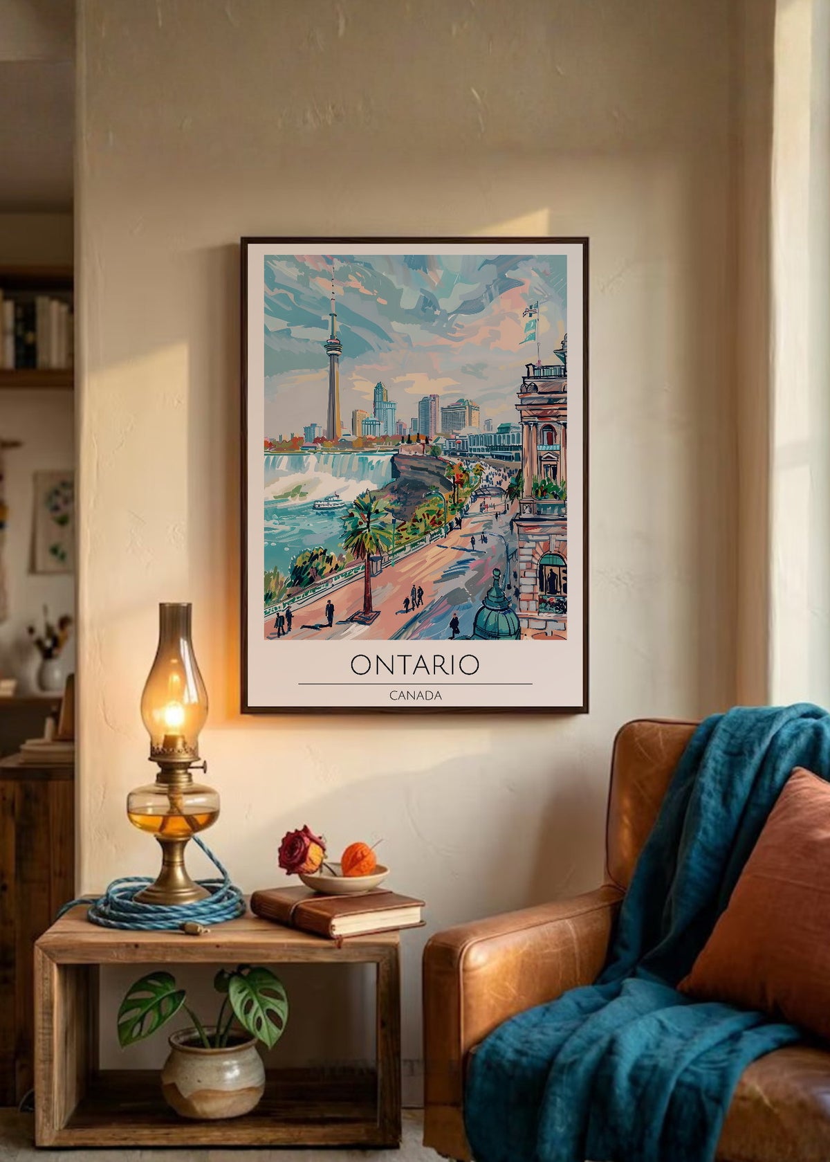 Cuadro Decorativo Travel, Ontario Canada, Ilustración Ciudad