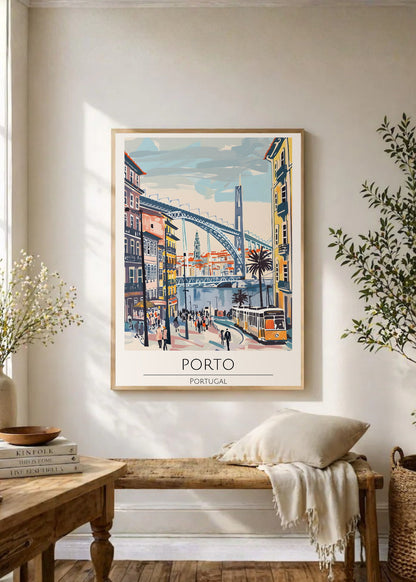 Cuadro Decorativo Travel, Oporto, Portugal, Ilustración Puente