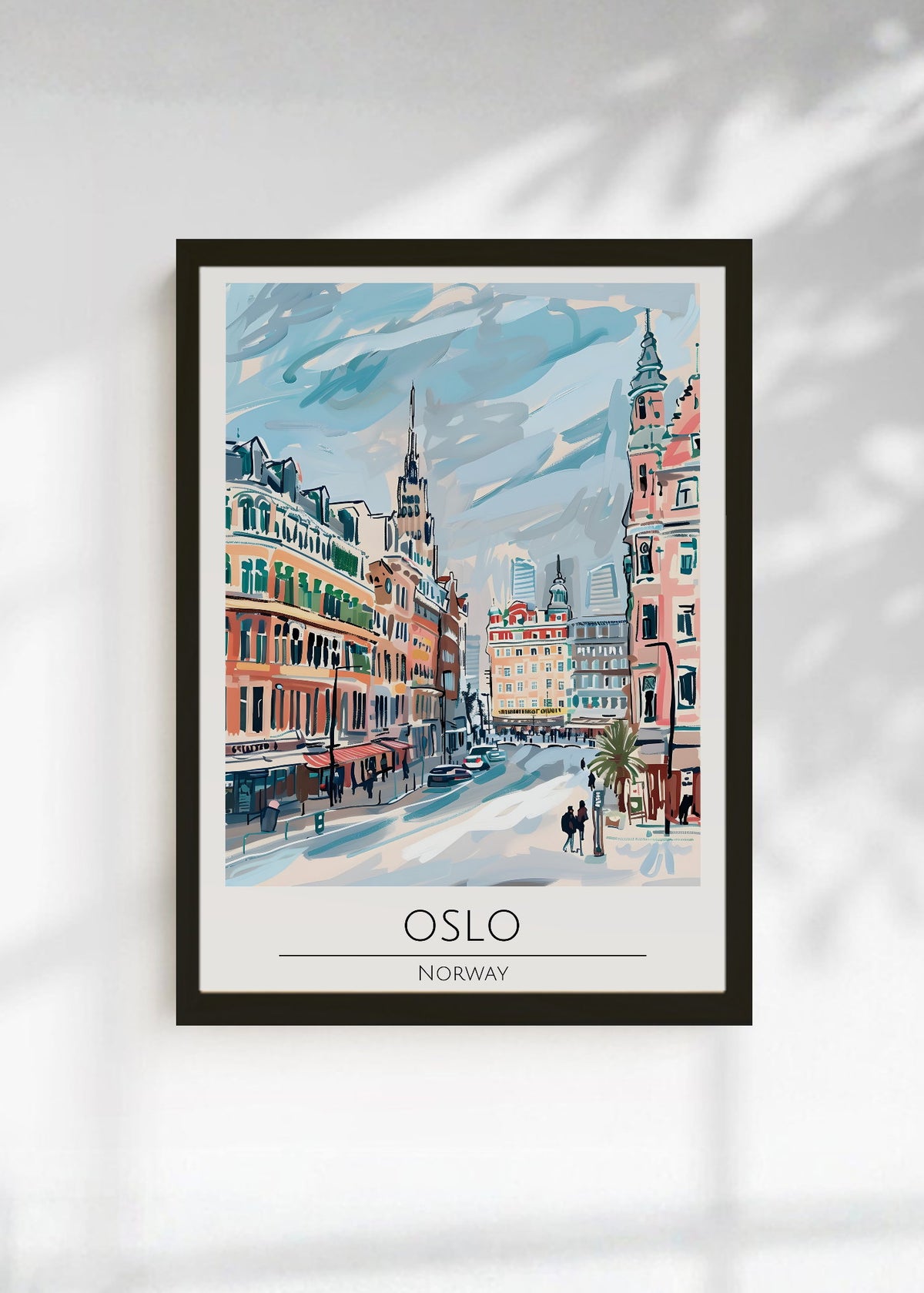 Cuadro Decorativo Travel, Oslo, Noruega, Ilustración Ciudad