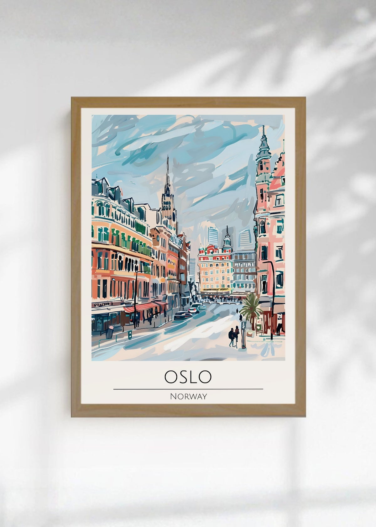 Cuadro Decorativo Travel, Oslo, Noruega, Ilustración Ciudad