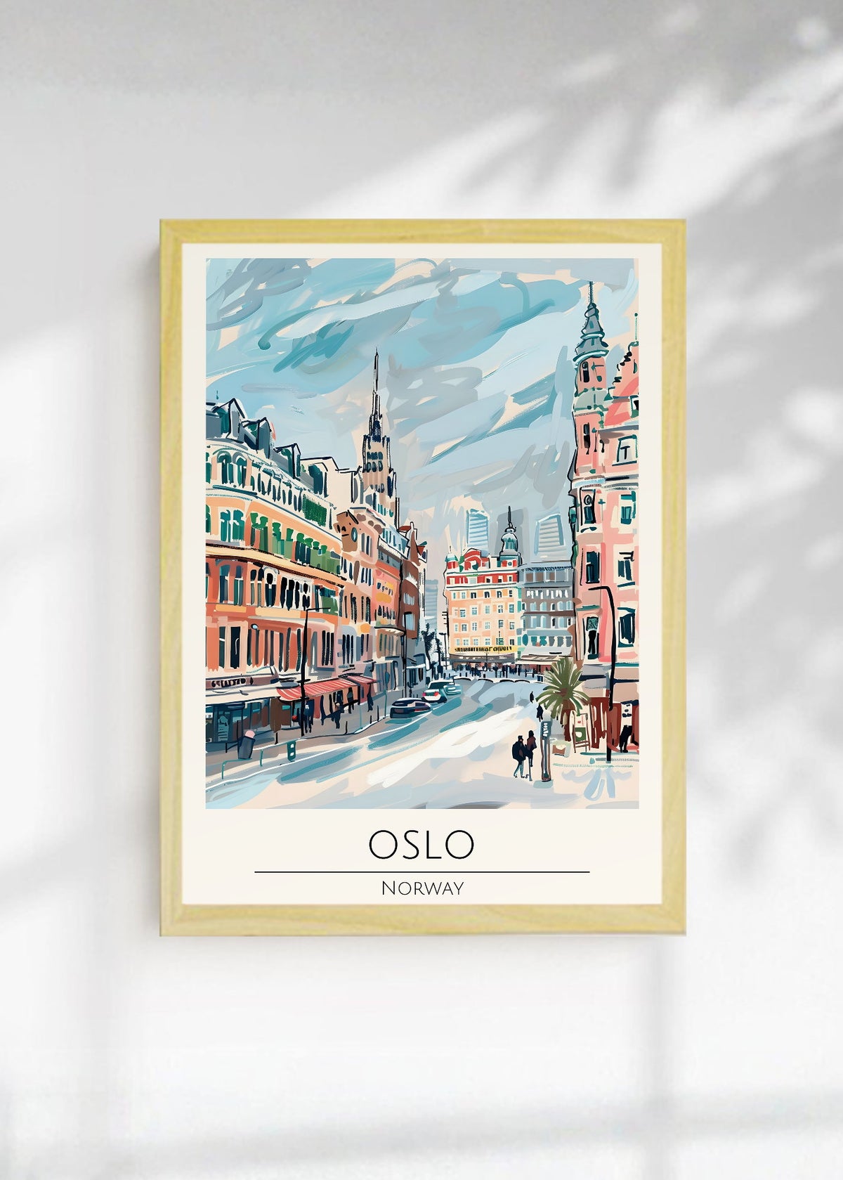 Cuadro Decorativo Travel, Oslo, Noruega, Ilustración Ciudad