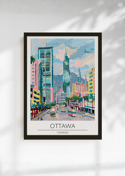 Cuadro Decorativo Travel, Ottawa, Canada, Ilustración Ciudad