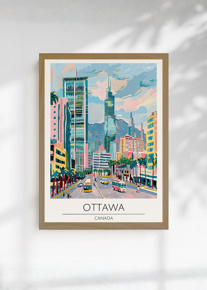 Cuadro Decorativo Travel, Ottawa, Canada, Ilustración Ciudad