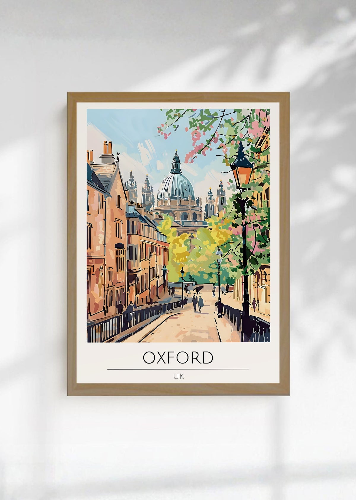 Cuadro Decorativo Travel, Oxford, UK, Ilustración Calle
