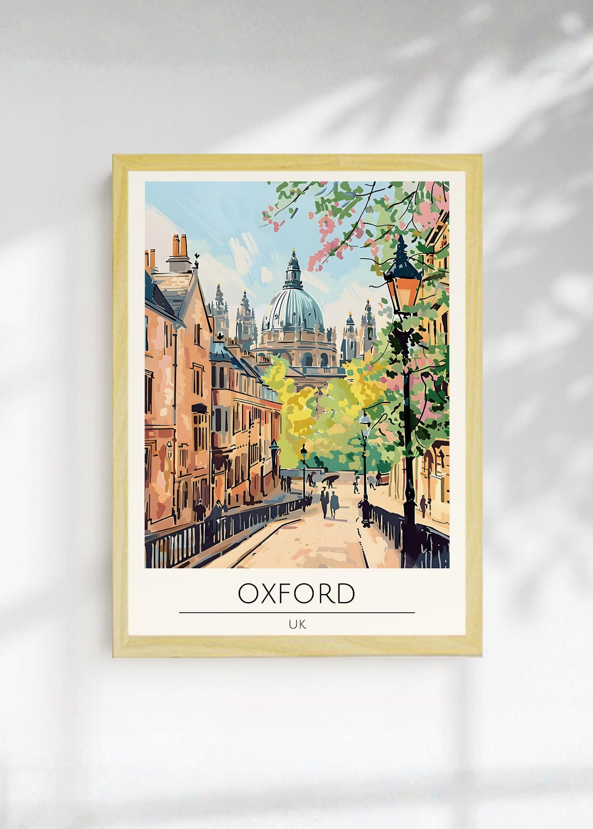 Cuadro Decorativo Travel, Oxford, UK, Ilustración Calle