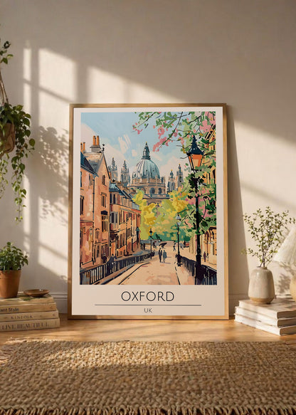 Cuadro Decorativo Travel, Oxford, UK, Ilustración Calle