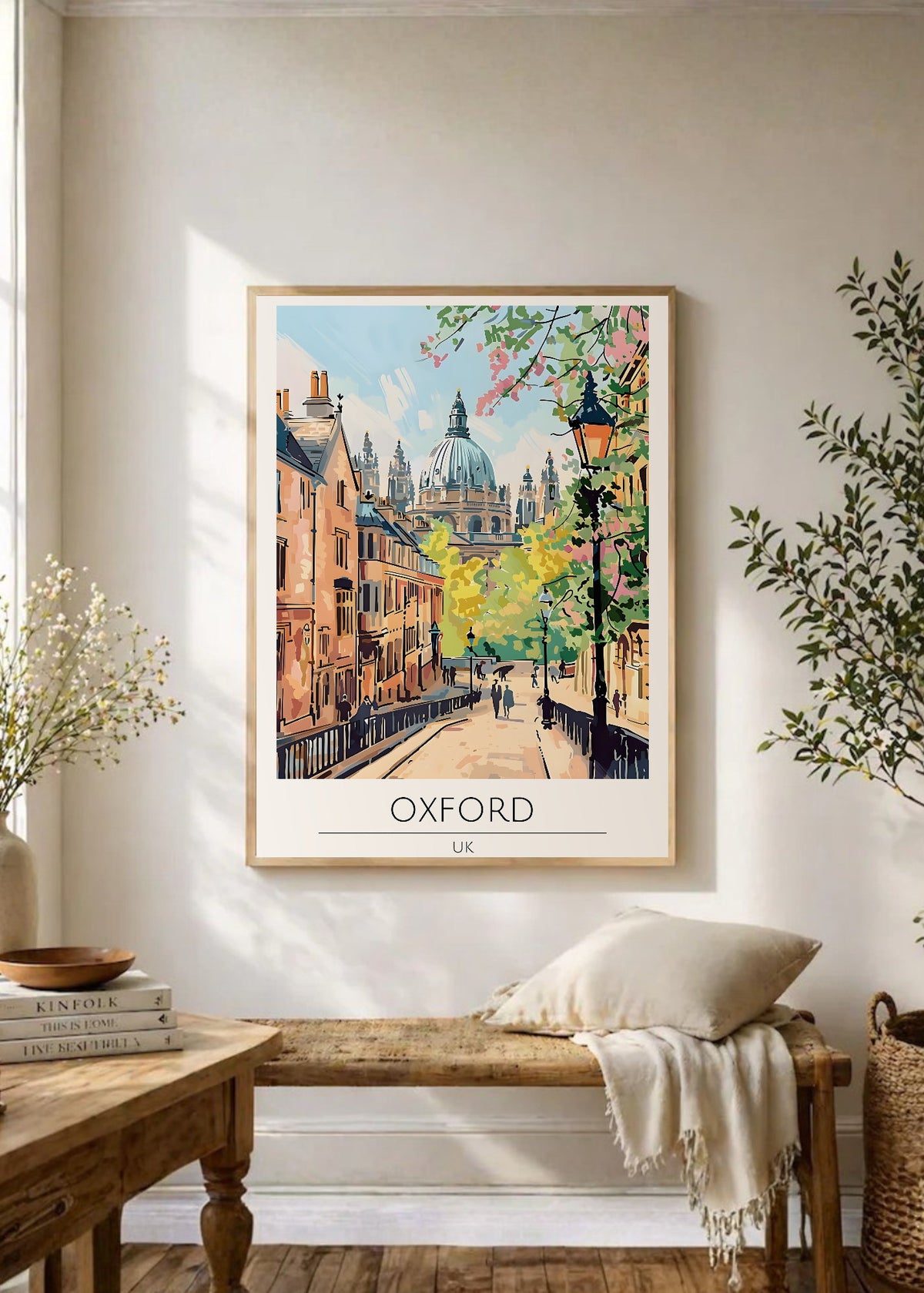 Cuadro Decorativo Travel, Oxford, UK, Ilustración Calle