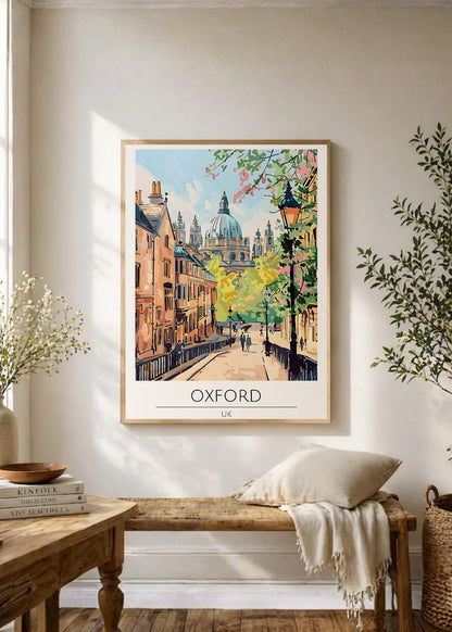 Cuadro Decorativo Travel, Oxford, UK, Ilustración Calle