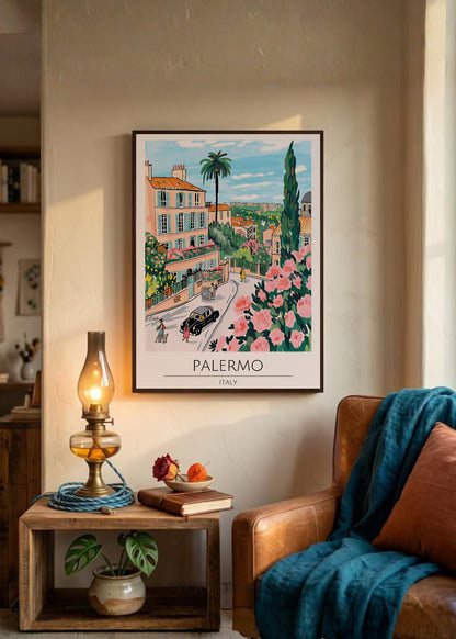 Cuadro Decorativo Travel, Palermo, Italia, Ilustración Ciudad