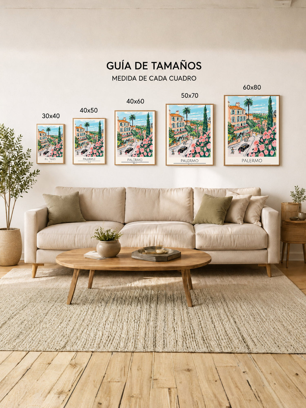 Cuadro Decorativo Travel, Palermo, Italia, Ilustración Ciudad