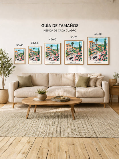 Cuadro Decorativo Travel, Palermo, Italia, Ilustración Ciudad
