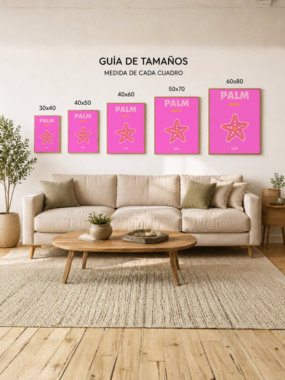Cuadro Decorativo Travel, Palm Beach, USA, Estrella Mar Fucsia