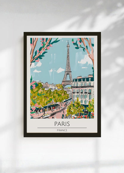 Cuadro Decorativo Travel, París, Francia, Ilustración Torre Eiffel
