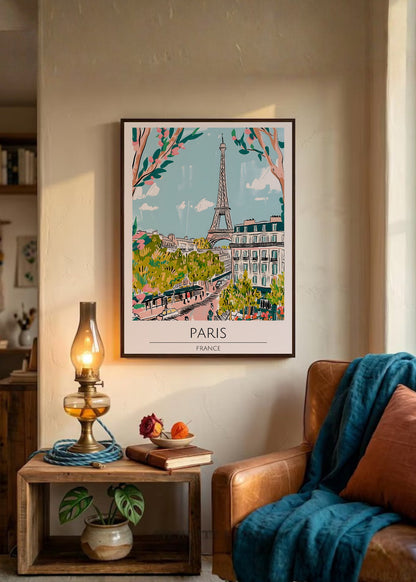 Cuadro Decorativo Travel, París, Francia, Ilustración Torre Eiffel